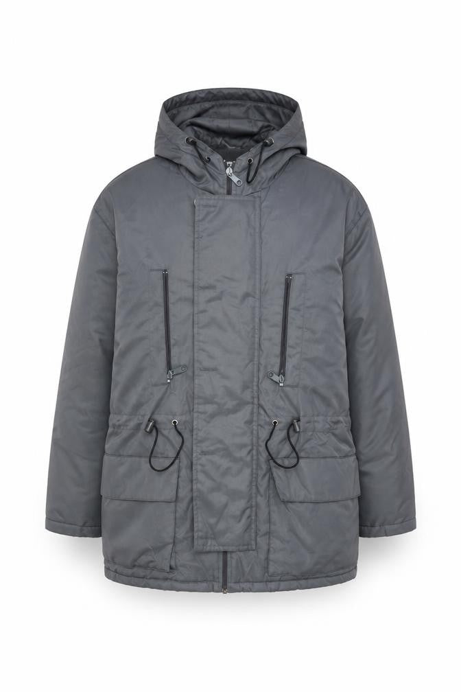 CINQCENTDIOZE Mens Grey Hooded Parka Jacket Size L 42in
