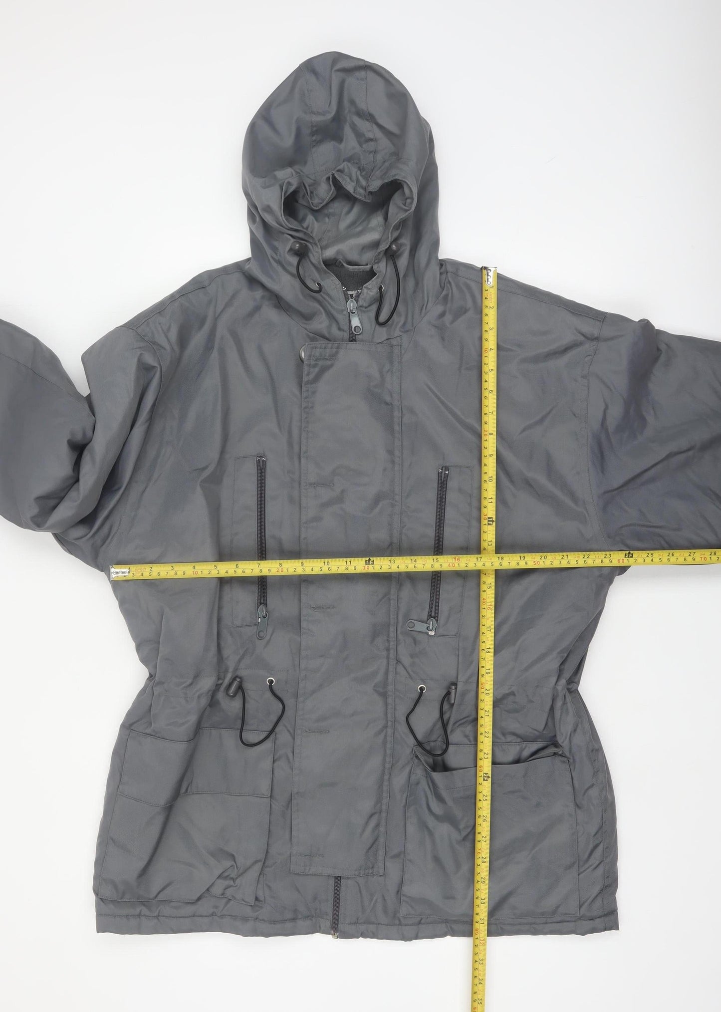 CINQCENTDIOZE Mens Grey Hooded Parka Jacket Size L 42in