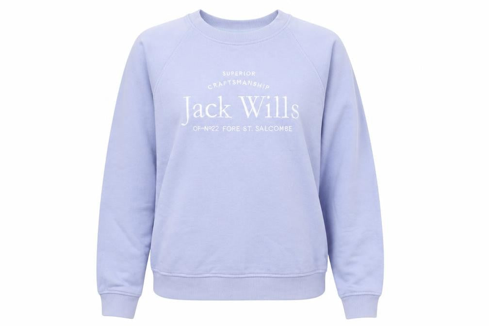 Jack Wills Women Blue Crew Neck Cotton Blend Sweatshirt UK 10