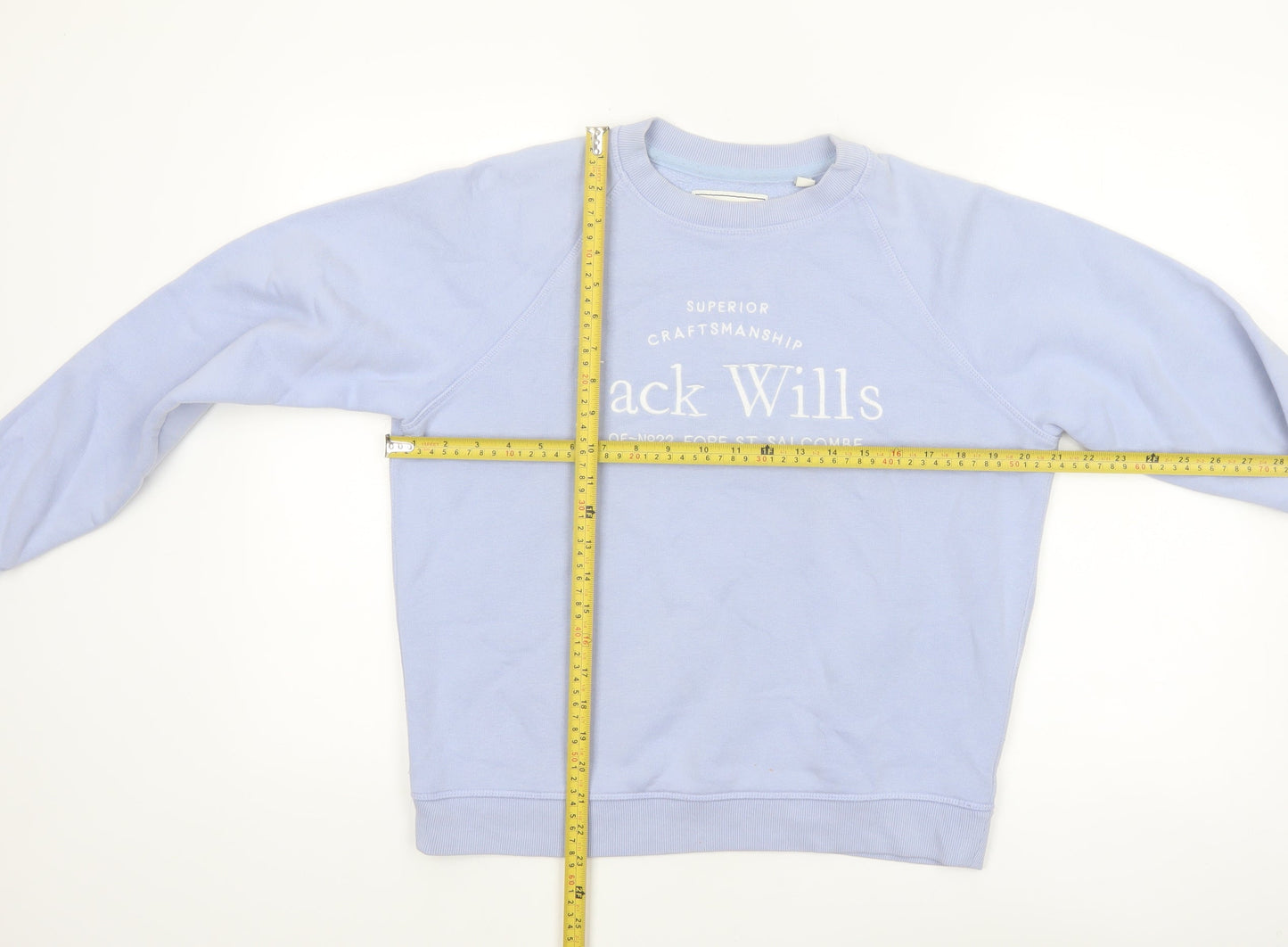 Jack Wills Women Blue Crew Neck Cotton Blend Sweatshirt UK 10