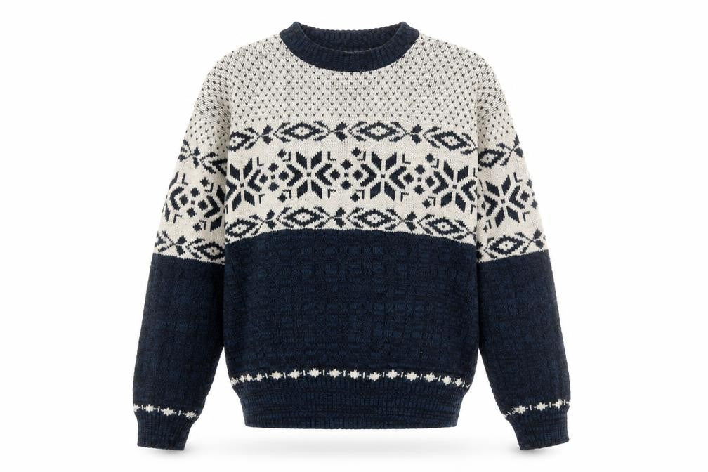 Hardwood & Pine Men's Blue Fair Isle Knit XL Pullover Jumper