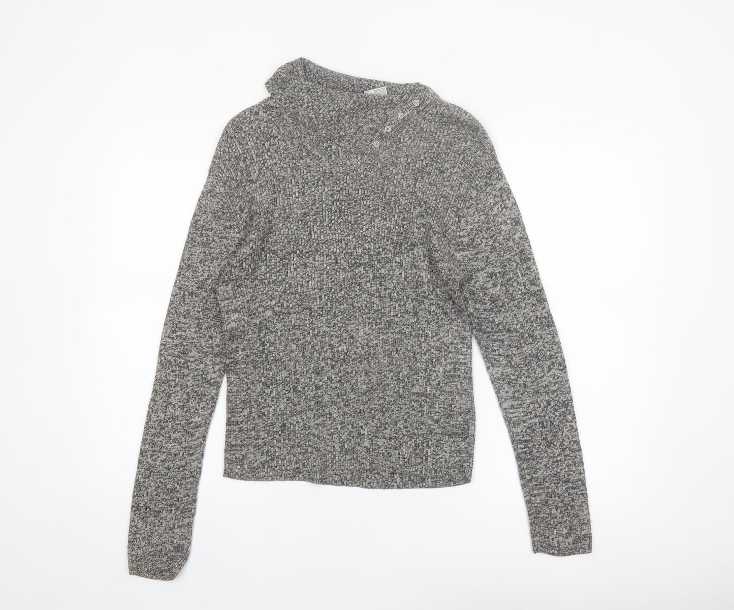 Faded Glory Womens Grey High Neck Knit Pullover Jumper Size L
