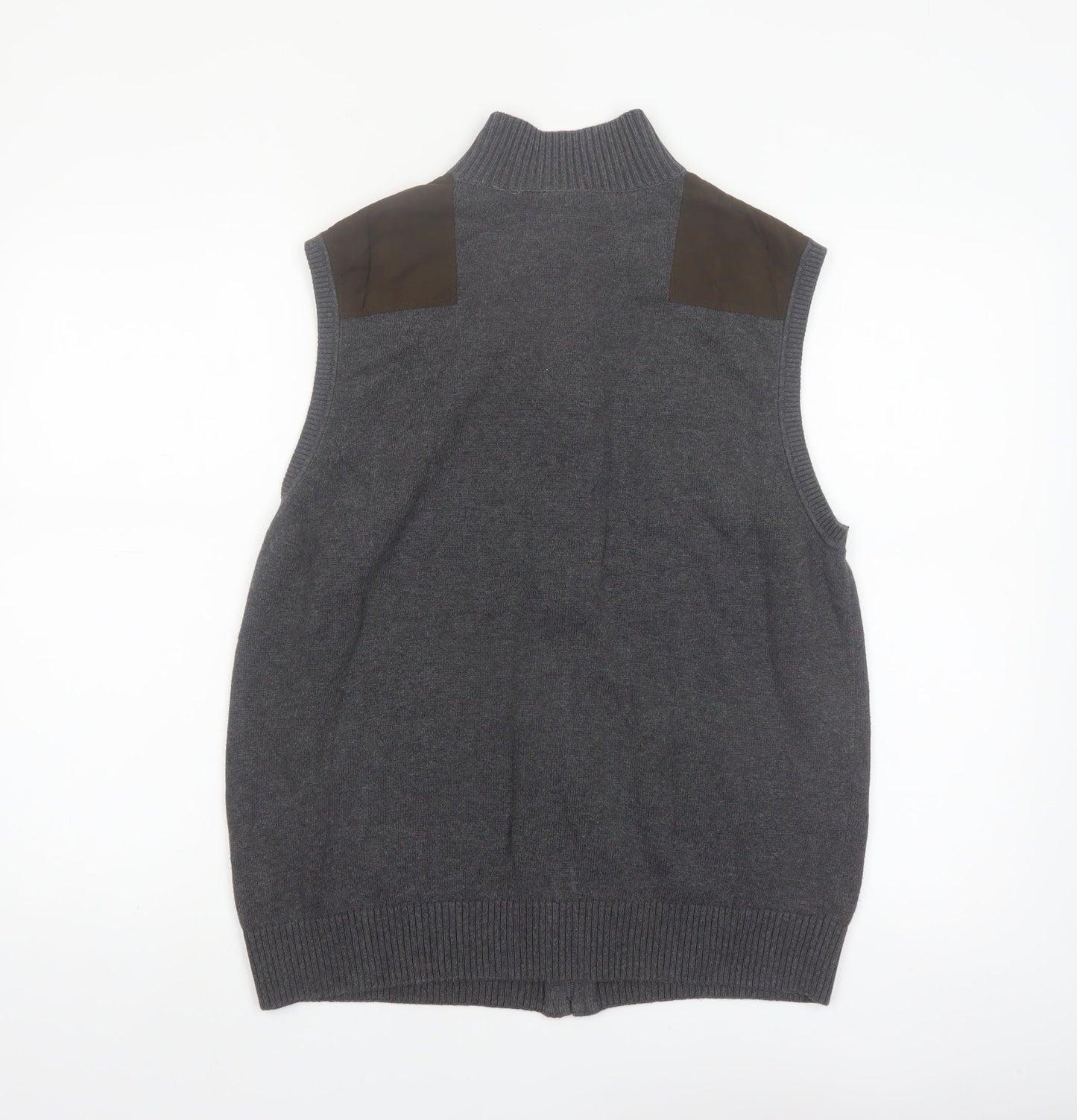 Alex Cannon Men's Grey Cotton Sleeveless Full Zip Vest Jumper L