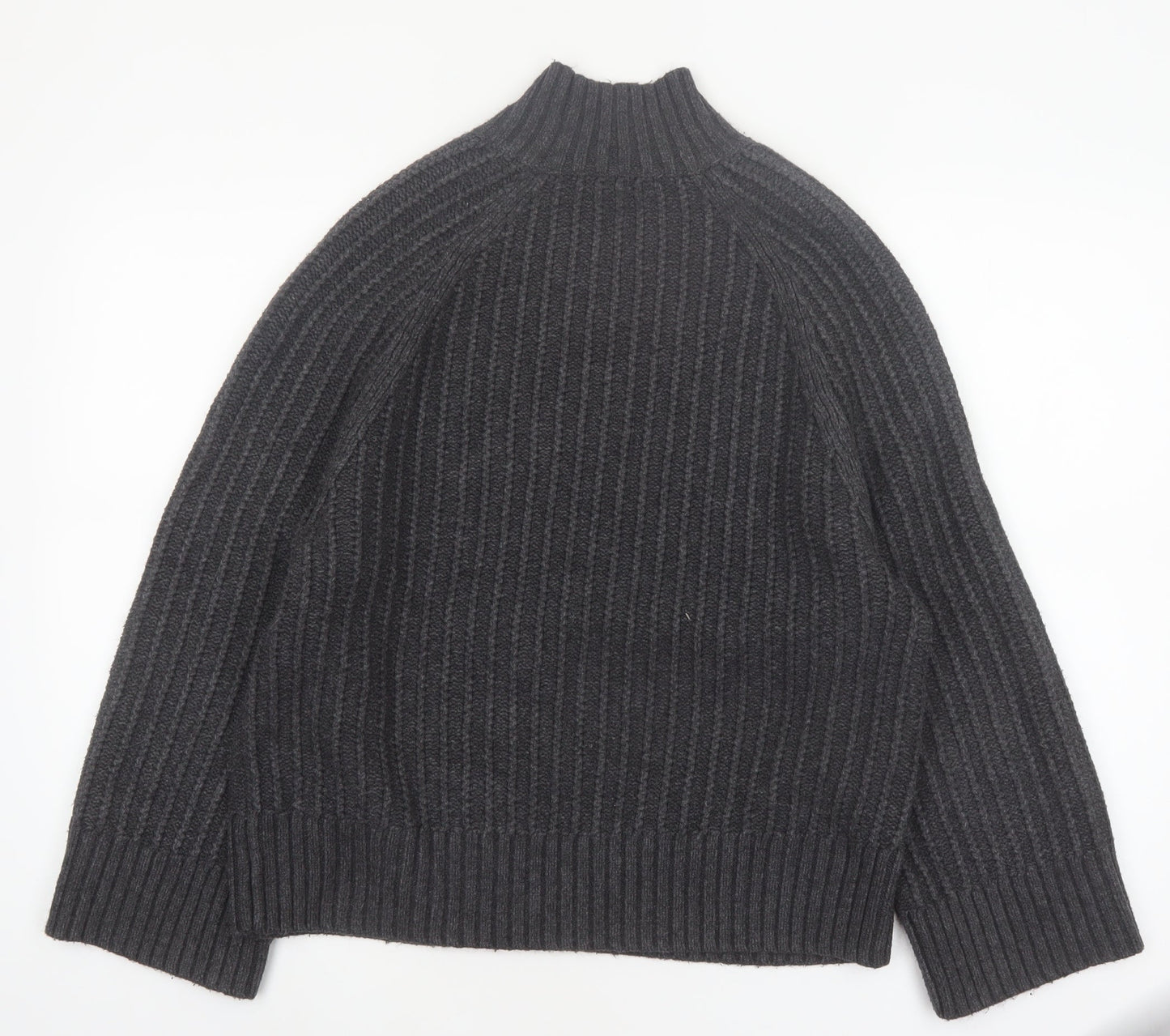 Next Women's Grey Chunky Knit Mock Neck Jumper Size S