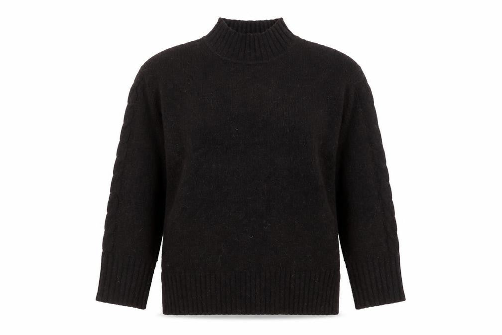 Marks & Spencer Women Brown Mock Neck Alpaca Blend Jumper Size S