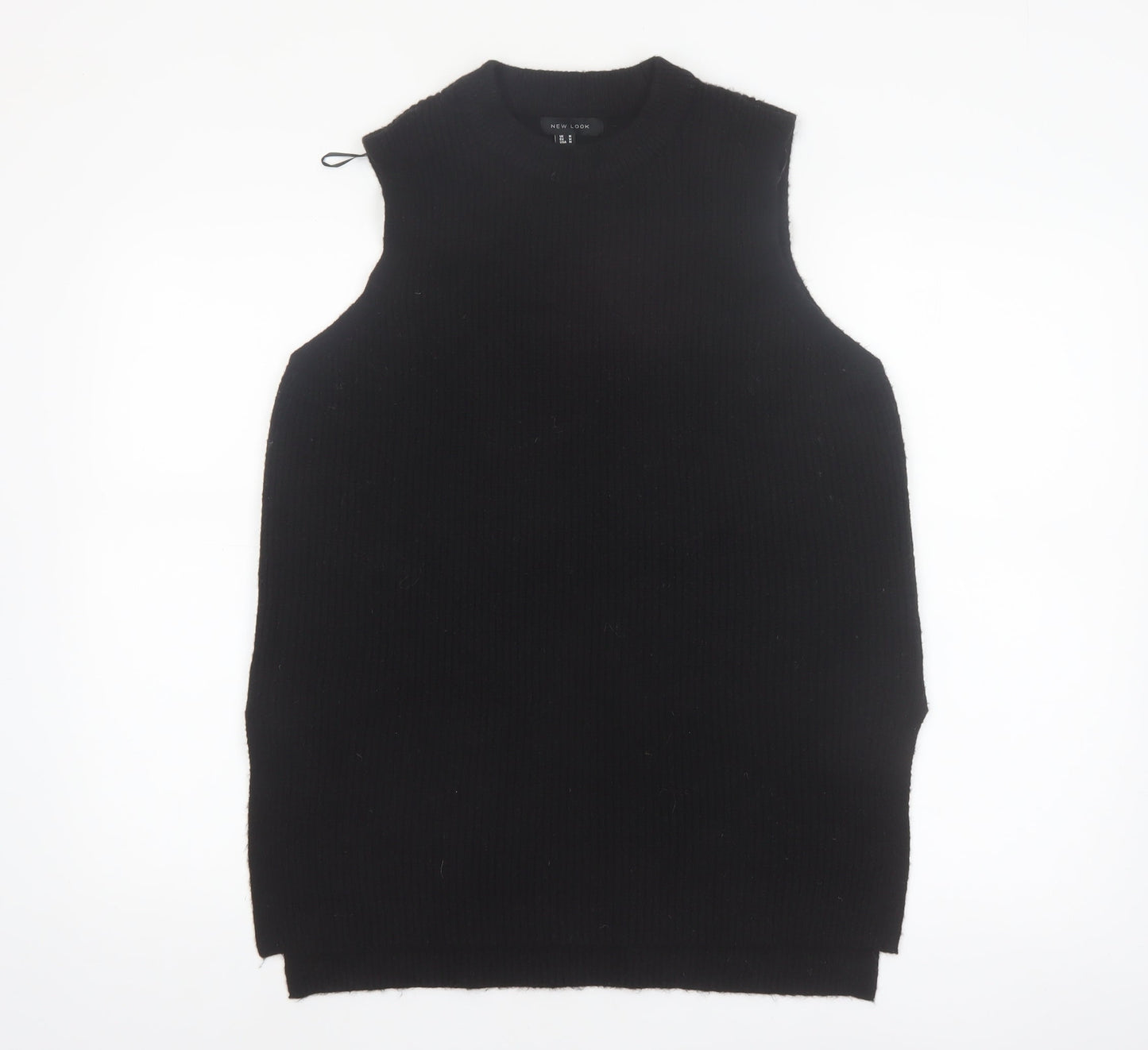 New Look Women Black Sleeveless Mock Neck Knit Vest M