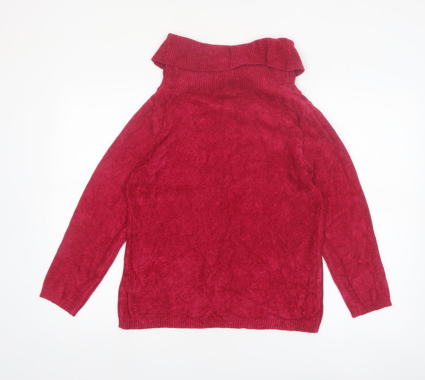 Marks and Spencer Women's Red Roll Neck Jumper Size 16