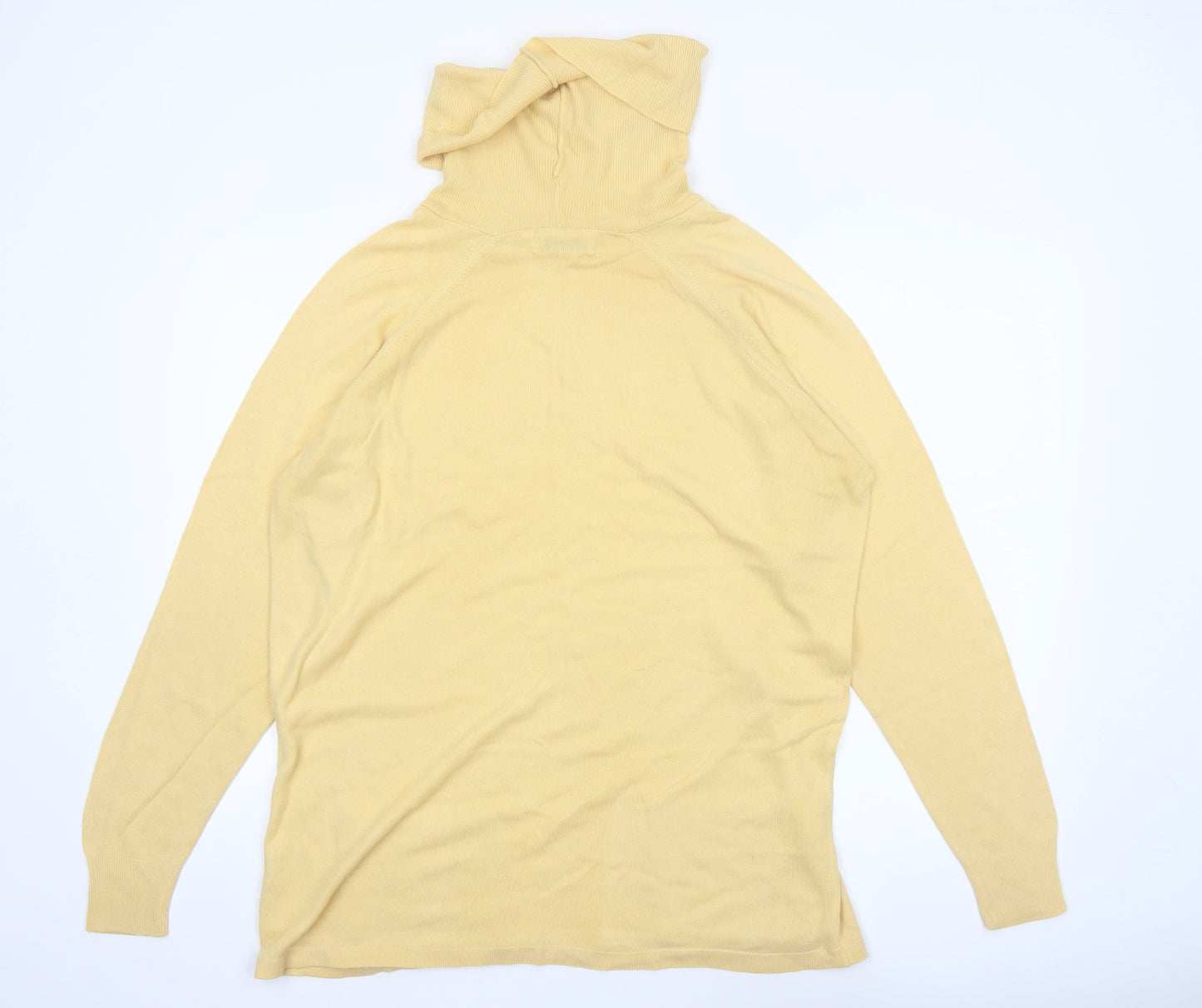 Jessica Reid Women's Yellow Roll Neck Knit Jumper M Long Sleeve