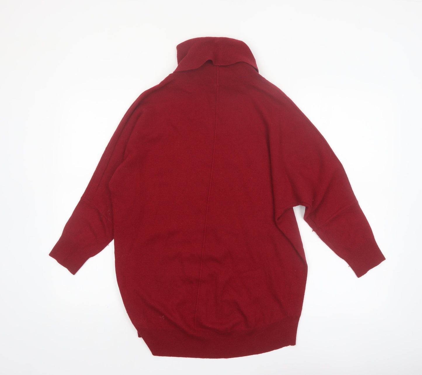 Jigsaw Mens Red Roll Neck Wool Cashmere Jumper XS