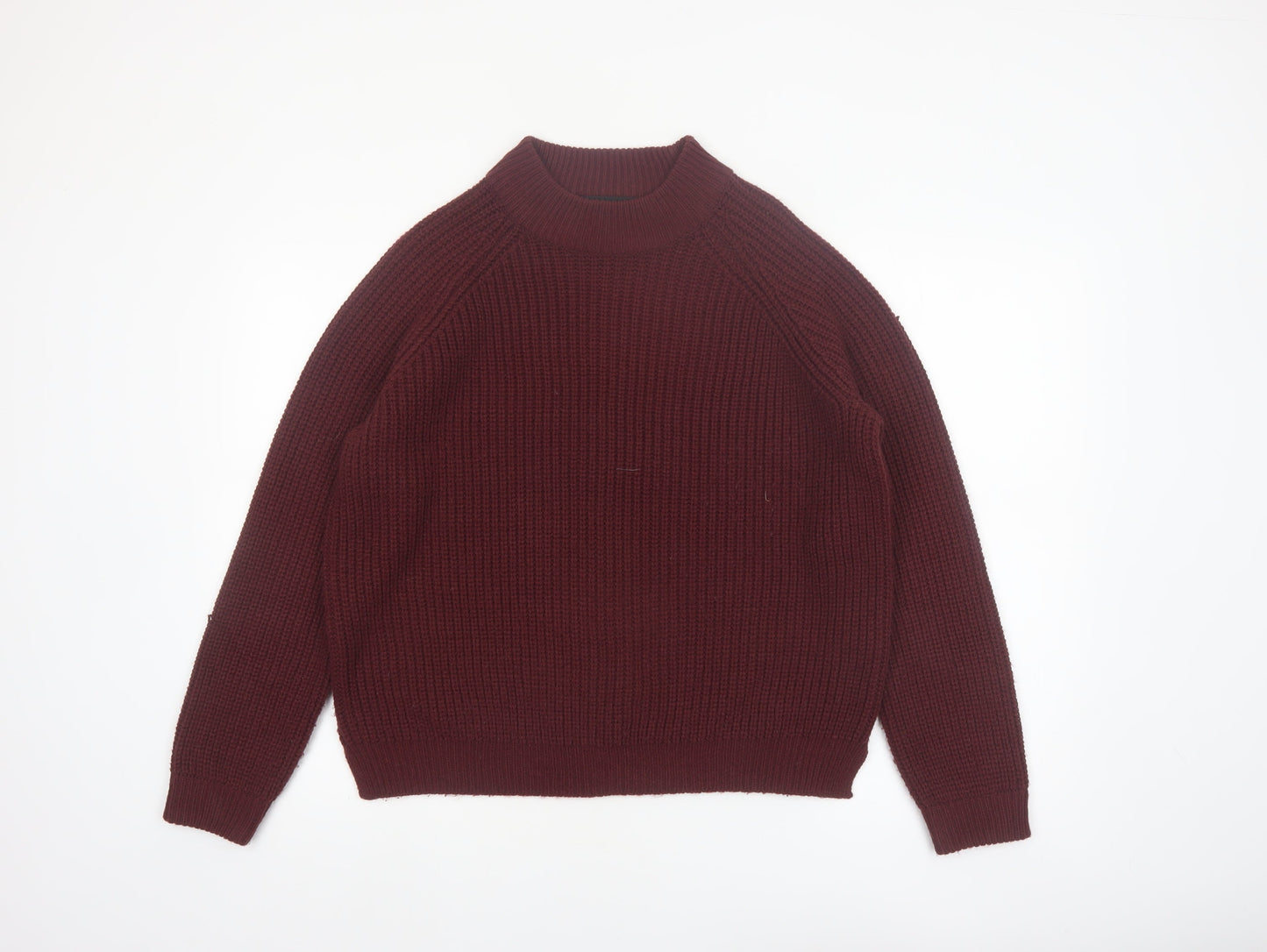 Vero Moda Womens Red Chunky Knit Mock Neck Jumper Size M
