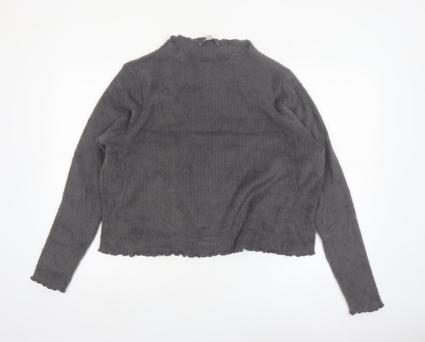 Marks and Spencer Women’s Grey Mock Neck Long Sleeve Pullover Jumper Size 16