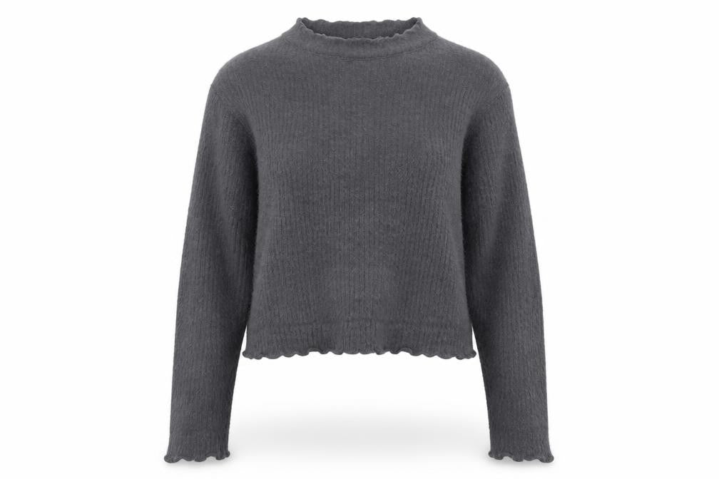 Marks & Spencer Women’s Grey Mock Neck Long Sleeve Pullover Jumper Size 16