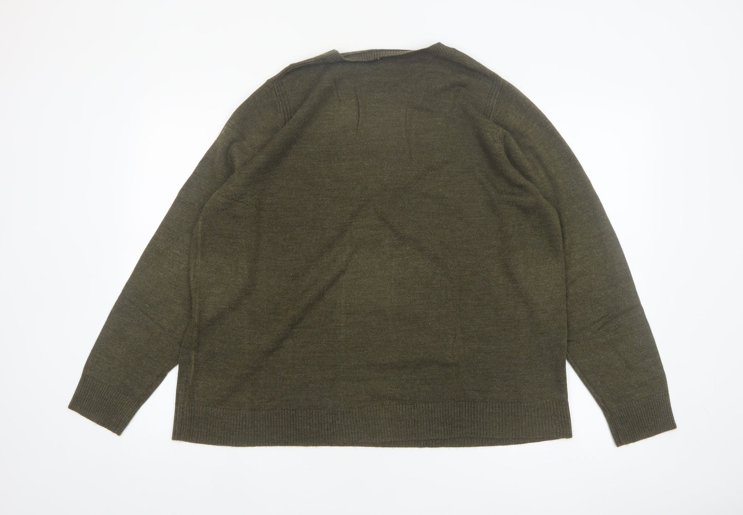 Marks and Spencer Women’s Green Wool Blend Crew Neck Jumper Size 20