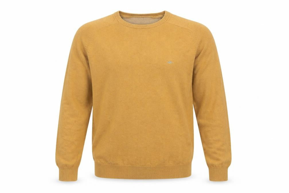 Fynch-Hatton Men's Brown Cotton Crew Neck Jumper Size L