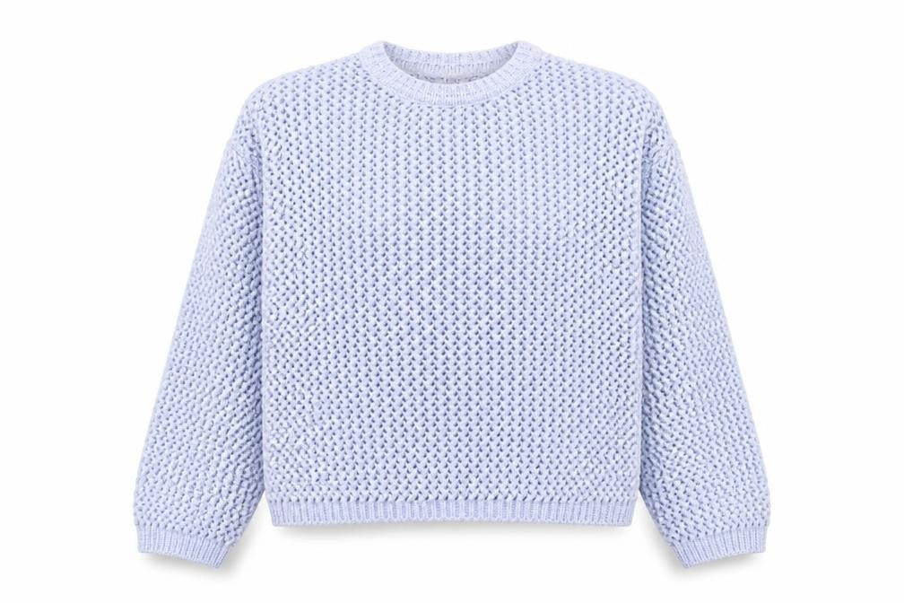 Marks and Spencer Women Blue Open-Knit Polyester Jumper M