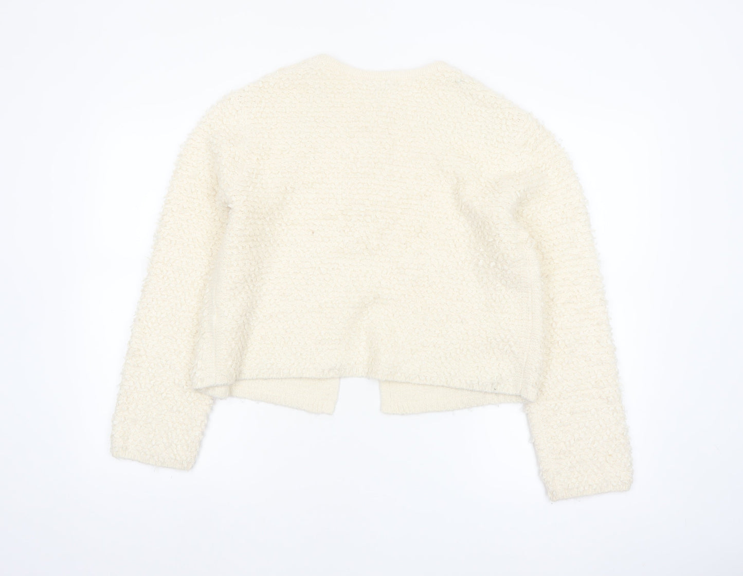 Marks and Spencer Womens Ivory Tie Front Chunky Knit Cardigan M