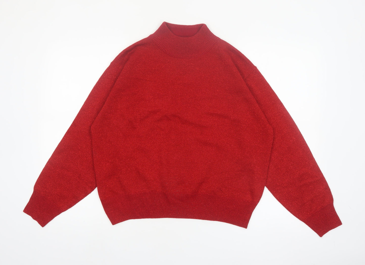 Milano Design Group Women's Red Mock Neck Pullover Jumper Size L