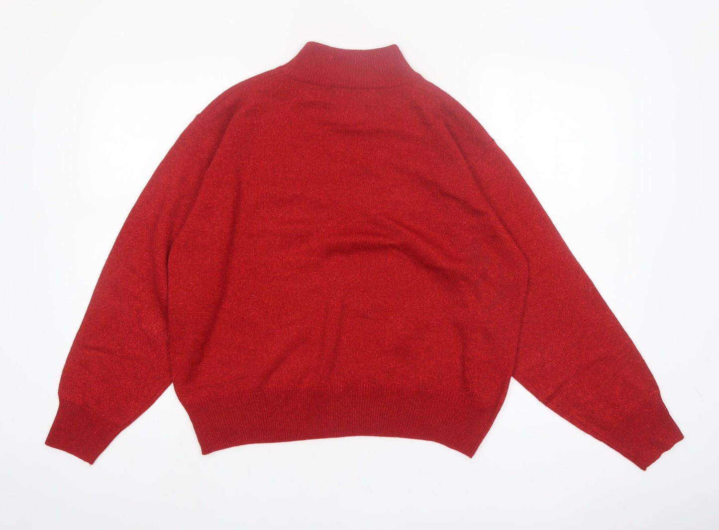 Milano Design Group Women's Red Mock Neck Pullover Jumper Size L