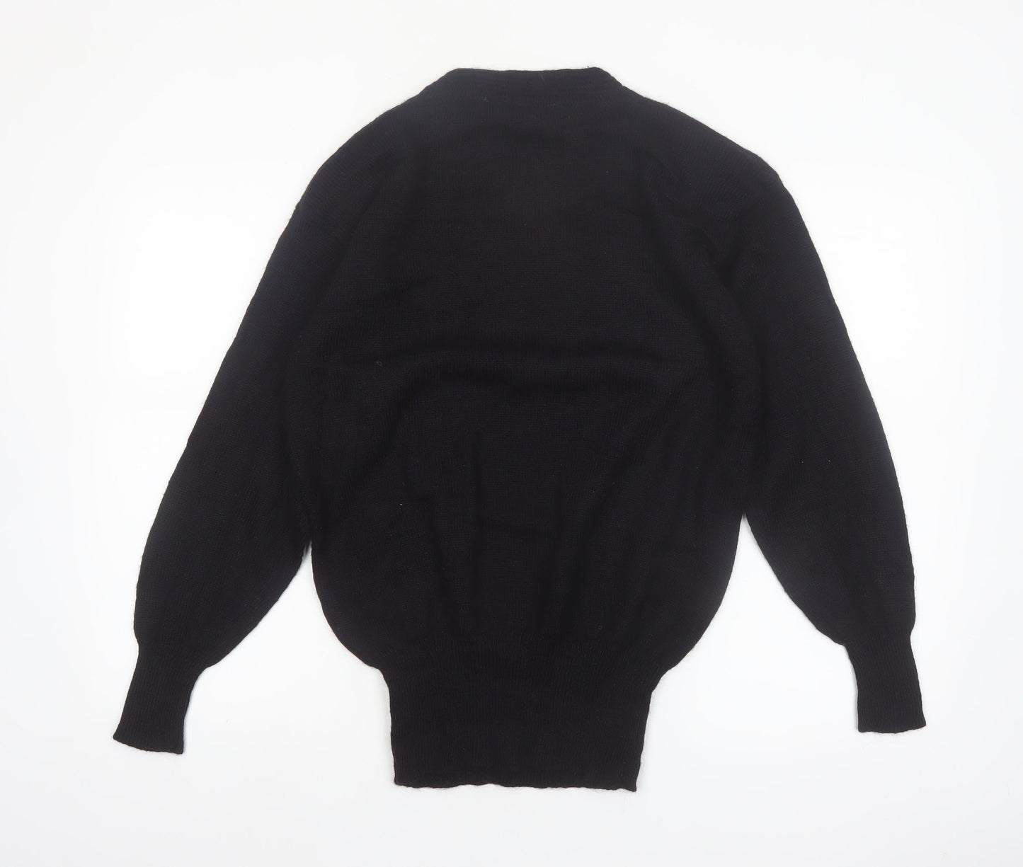Phil Carry Women's Black Beaded High Neck Pullover Jumper Size S