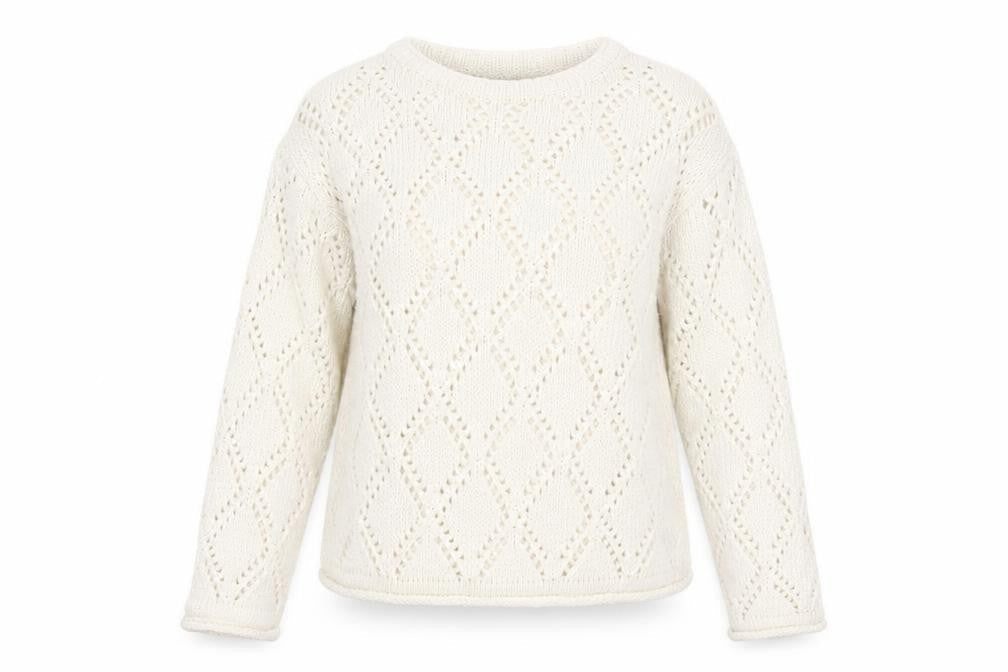 Marks and Spencer Women Ivory Open-Knit Jumper Medium