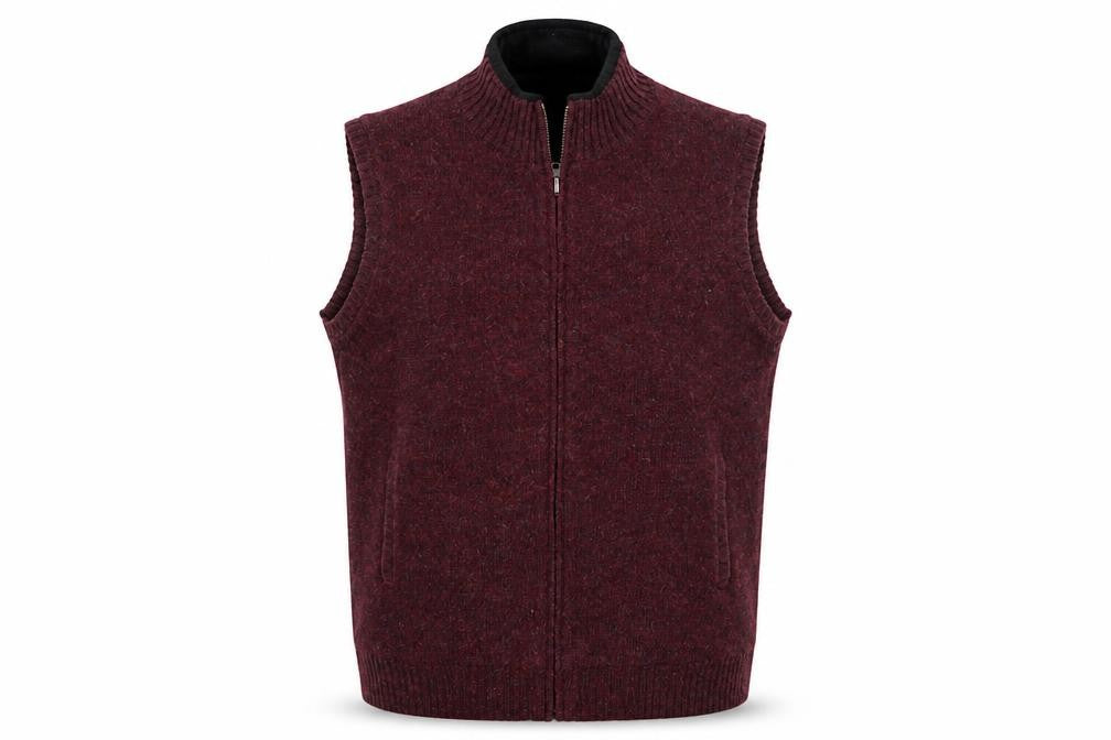 Pendleton Men's Brown Shetland Wool Full Zip Vest XL Classic Knit