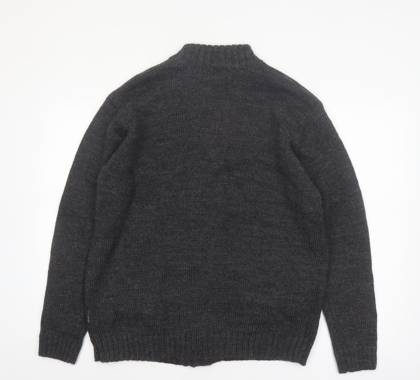 Woolovers Men Grey Wool Button Cardigan M Knit Jumper