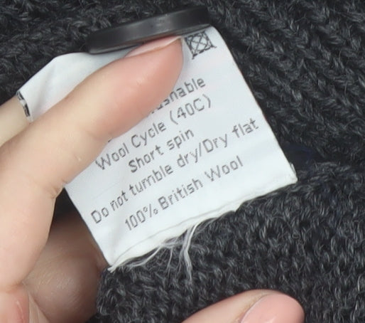 Woolovers Men Grey Wool Button Cardigan M Knit Jumper