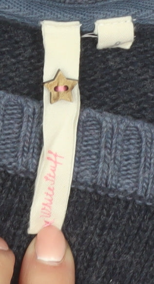 White Stuff Women's Navy Penguin Wool Blend Jumper Size M Winter Casual