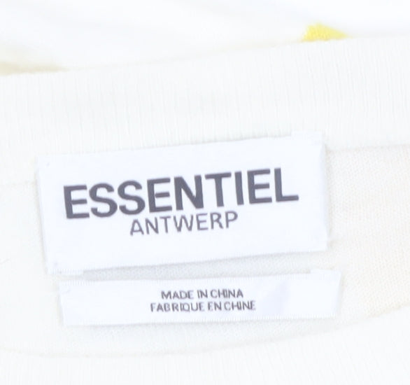 Essentiel Antwerp Women's Ivory Yellow Polka Dot Jumper M