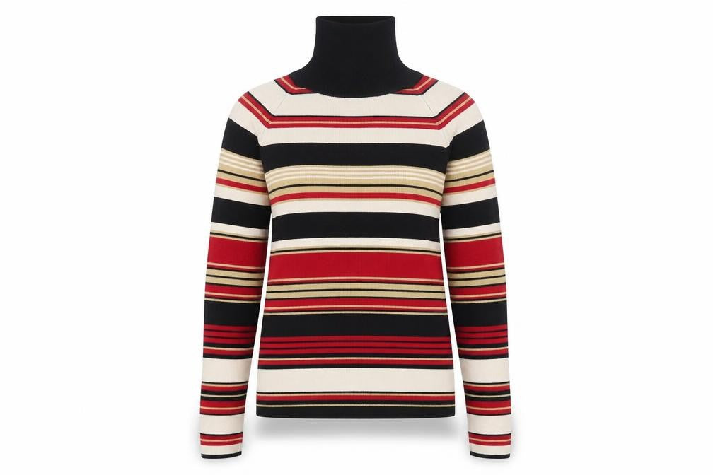Jessica Women's Multicoloured Stripe Roll Neck Pullover Jumper Size S