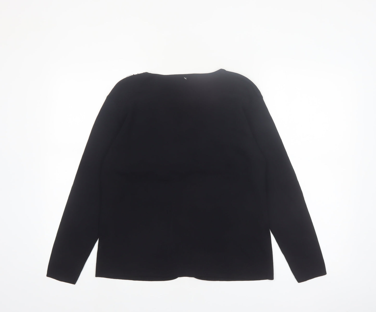Todays Designer Womens Black M Viscose Knit Embellished Cardigan