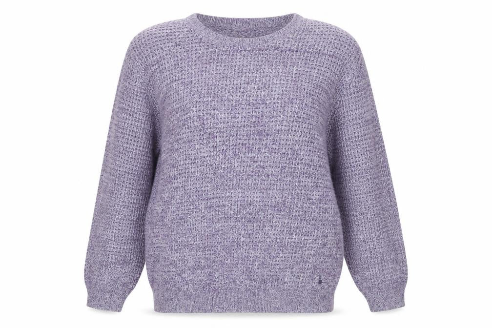 Jack Wills Womens Purple Cotton Knit Crew Neck Jumper UK 14