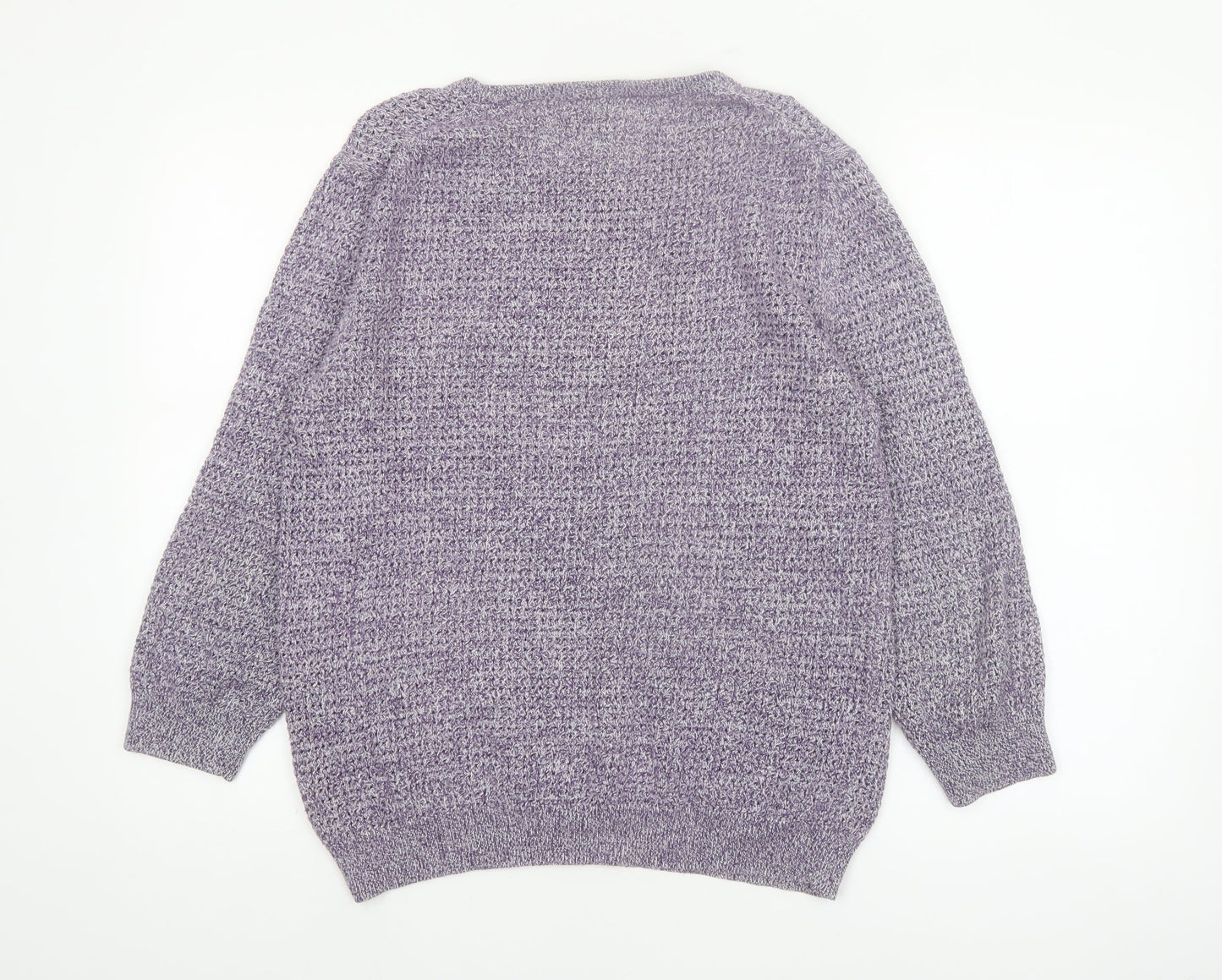 Jack Wills Womens Purple Cotton Knit Crew Neck Jumper UK 14