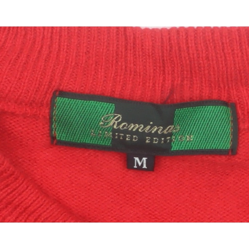 Additional view of Romina Limited Edition Men's Red Check Pattern Cable Knit Jumper M