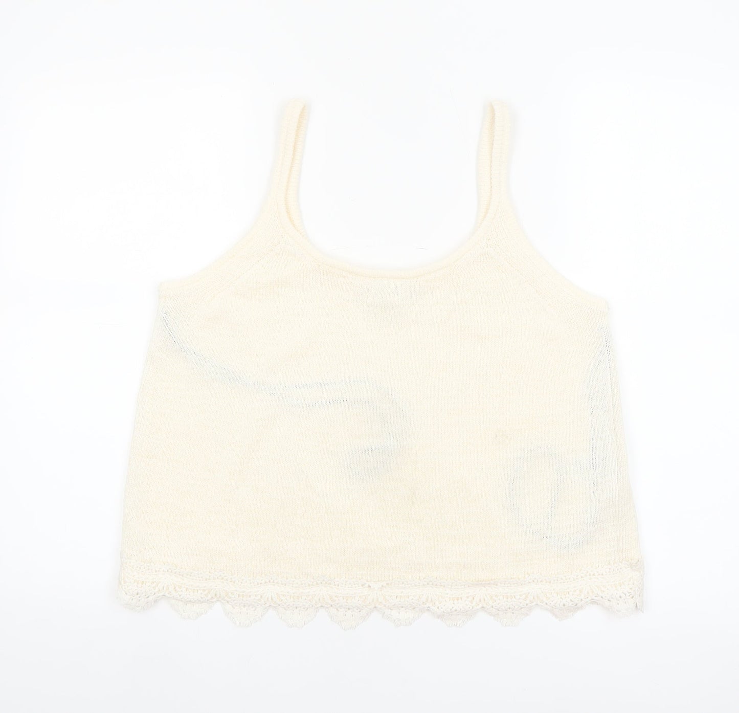 Marks and Spencer Women’s Ivory Knit Lace Trim Camisole Tank Top Size M