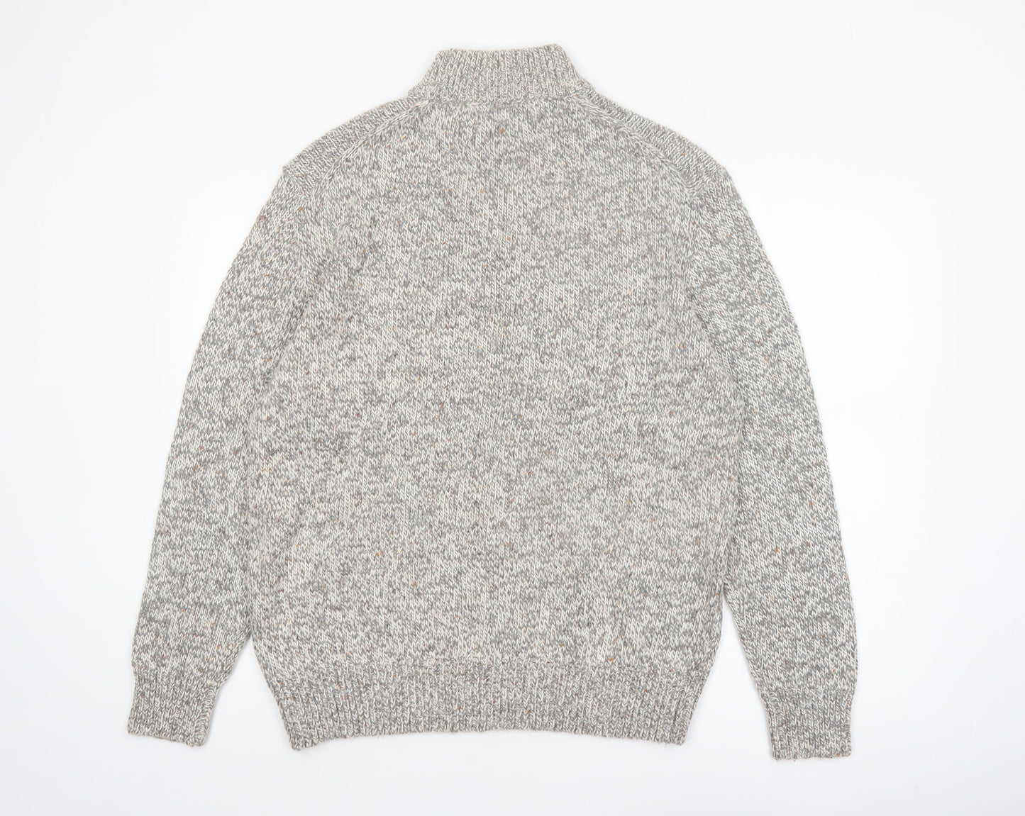 Next Men's Grey Roll Neck Chunky Knit Jumper XL Cotton Blend