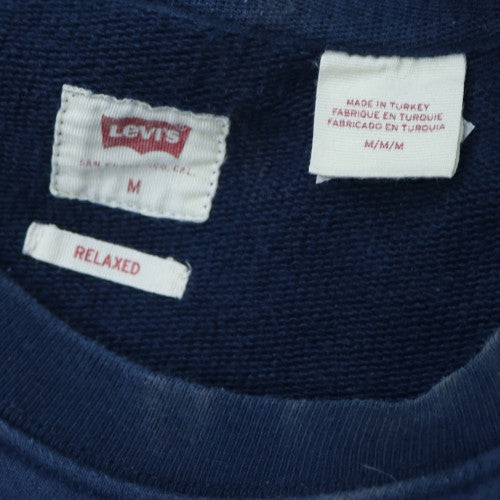 Levi's Men's Blue Relaxed Fit Crew Neck Logo Sweatshirt Size M