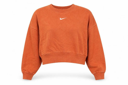 Nike Womens Rust Orange Crew Neck Pullover Sweatshirt XS
