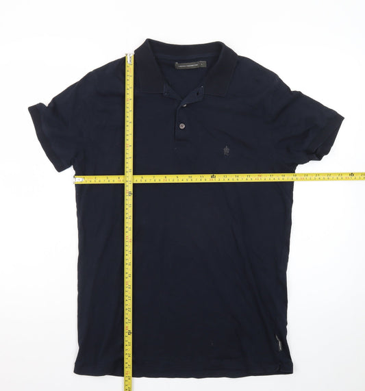French Connection Men's Blue Cotton Polo Shirt Size L