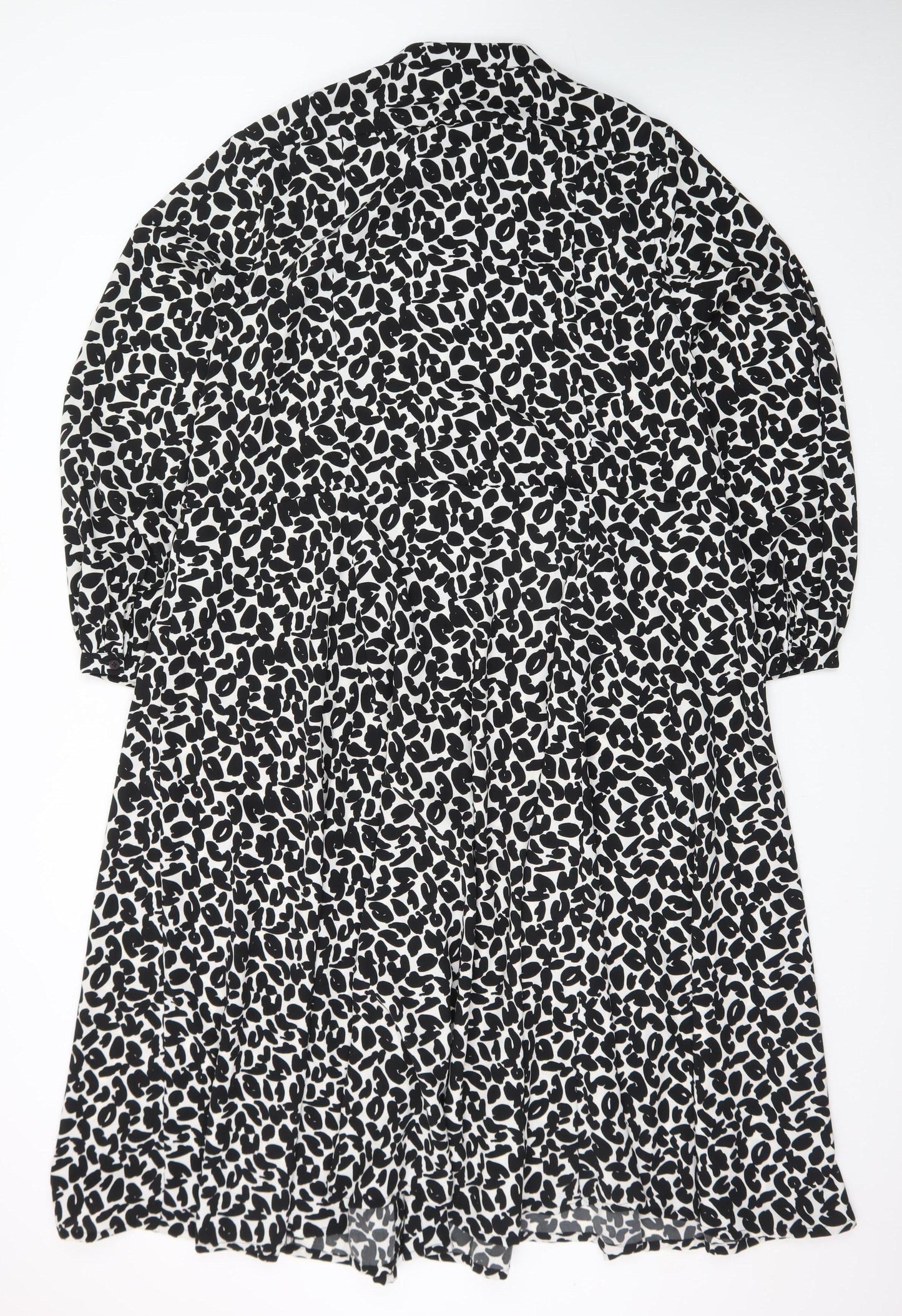 JD Williams Womens Black Animal Print Shirt Dress Size 18