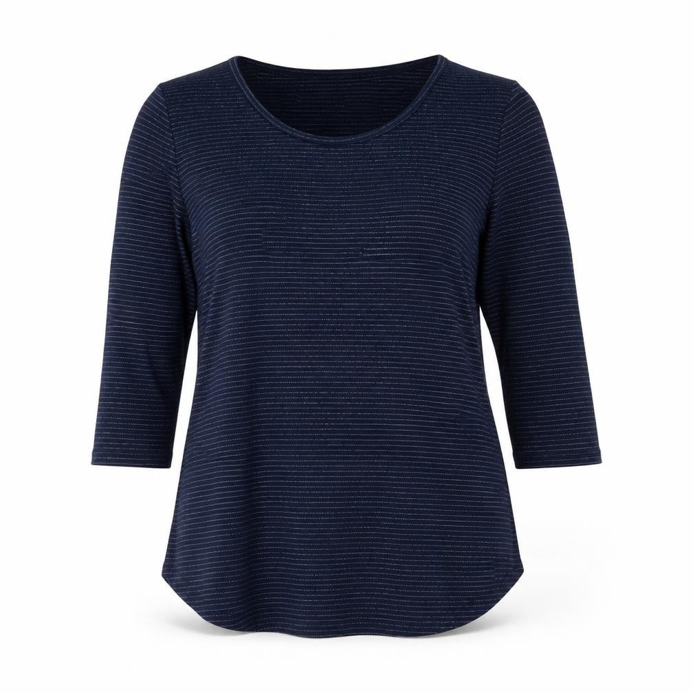 Love TEES Women’s Blue Striped 3/4 Sleeve Viscose T-Shirt Size 16