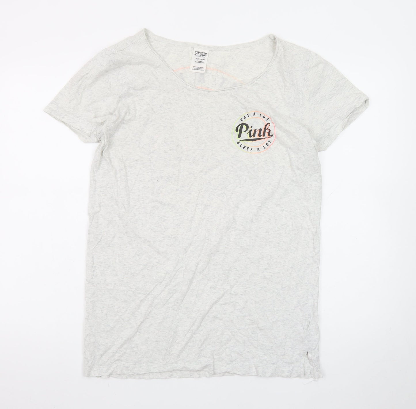 Victoria's Secret Pink Women's Grey Cotton T-Shirt Size S