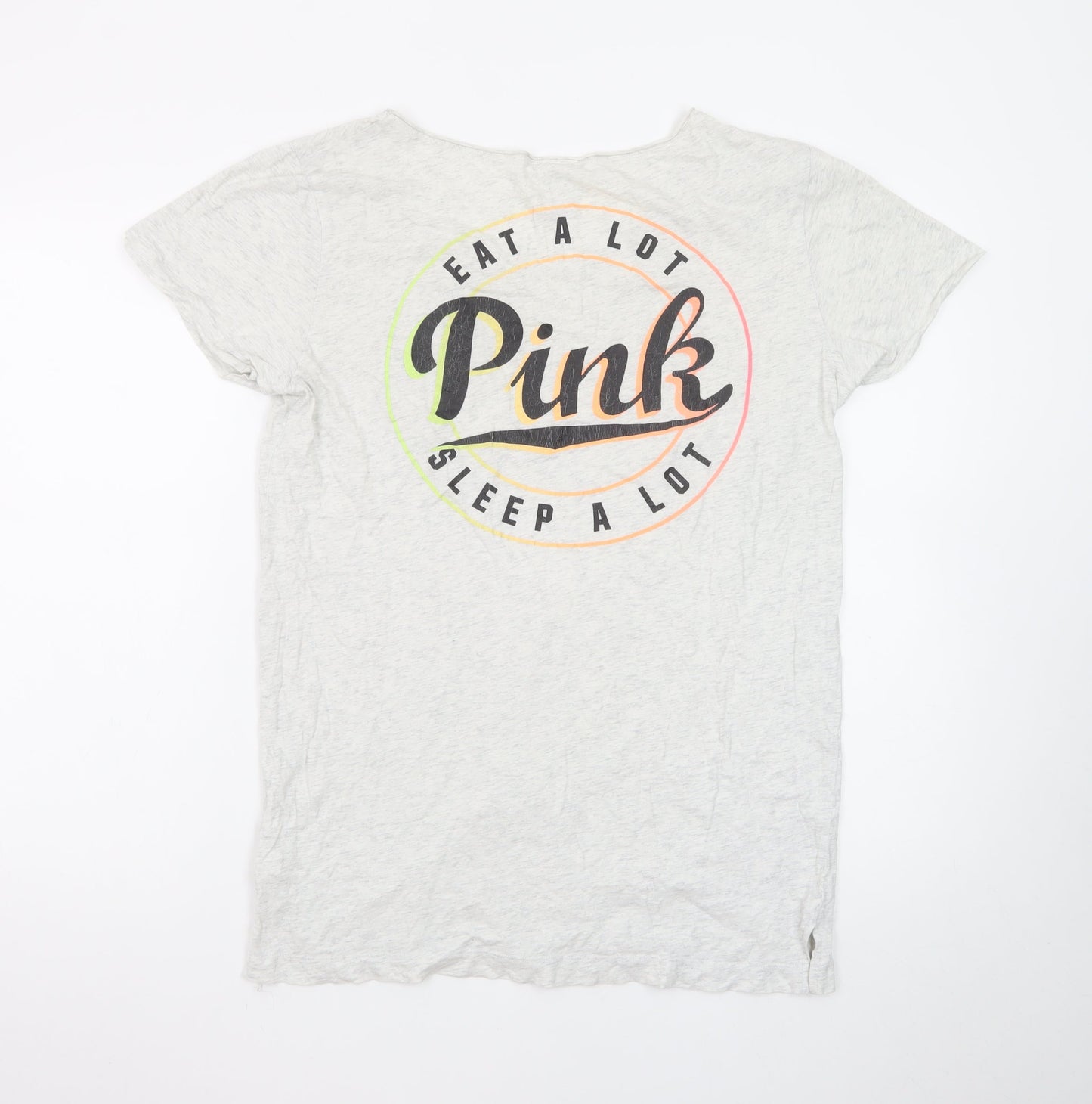 Victoria's Secret Pink Women's Grey Cotton T-Shirt Size S