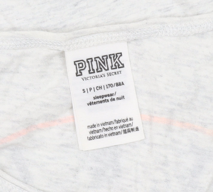 Victoria's Secret Pink Women's Grey Cotton T-Shirt Size S