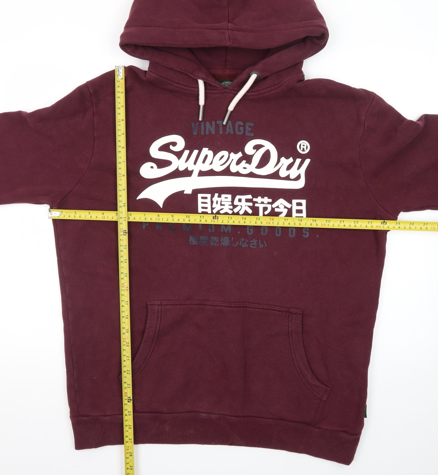 Superdry Men's Red 2XL Pullover Hoodie Vintage Graphic Print