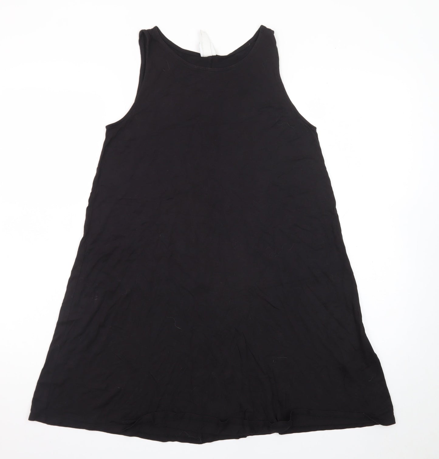 H&M Women Black A-Line Sleeveless Scoop Neck Viscose Dress XS