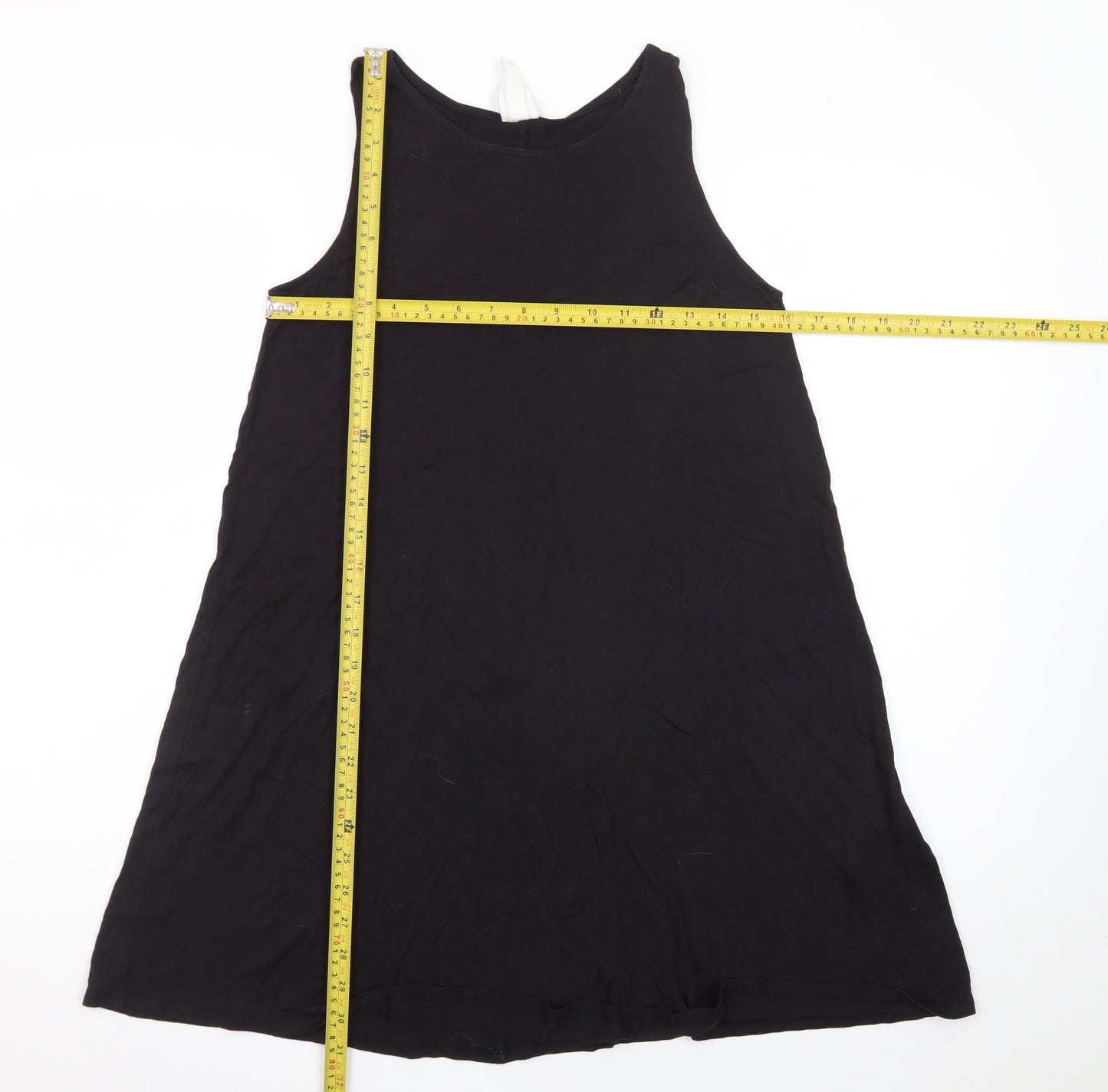 H&M Women Black A-Line Sleeveless Scoop Neck Viscose Dress XS