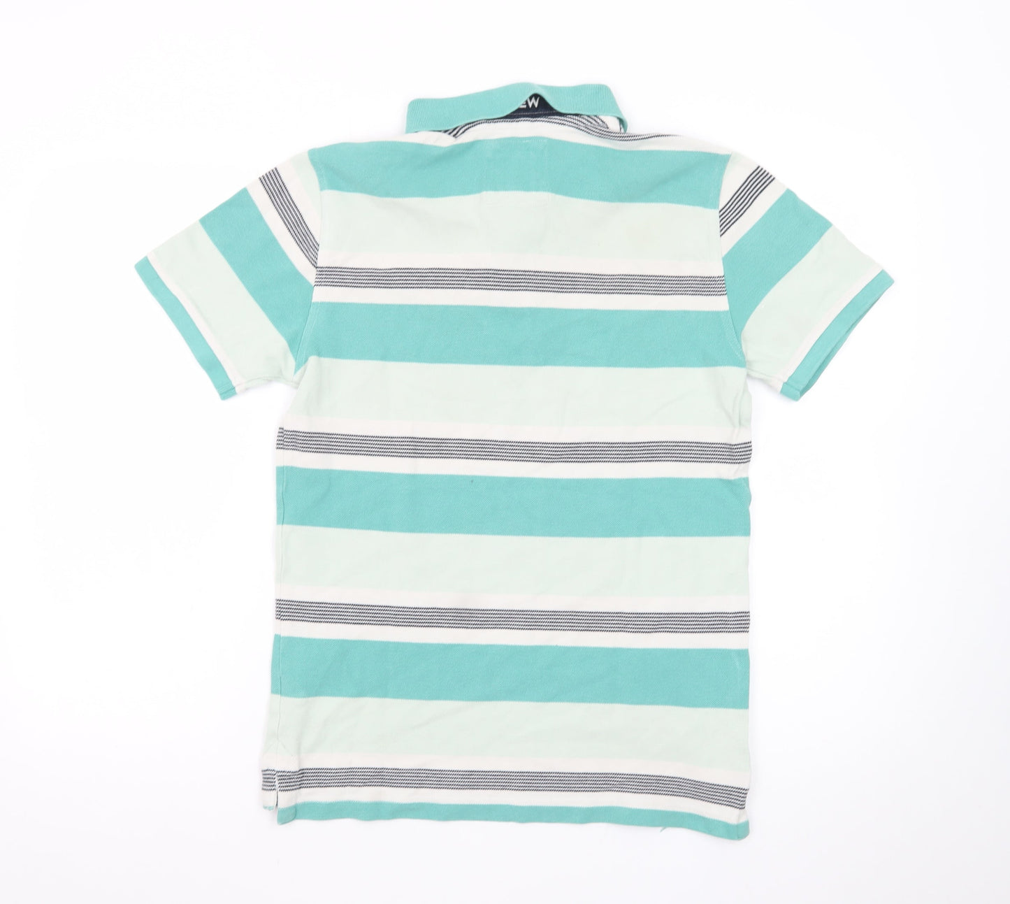 Crew Clothing Company Men's Green Striped Cotton Polo Shirt Size S