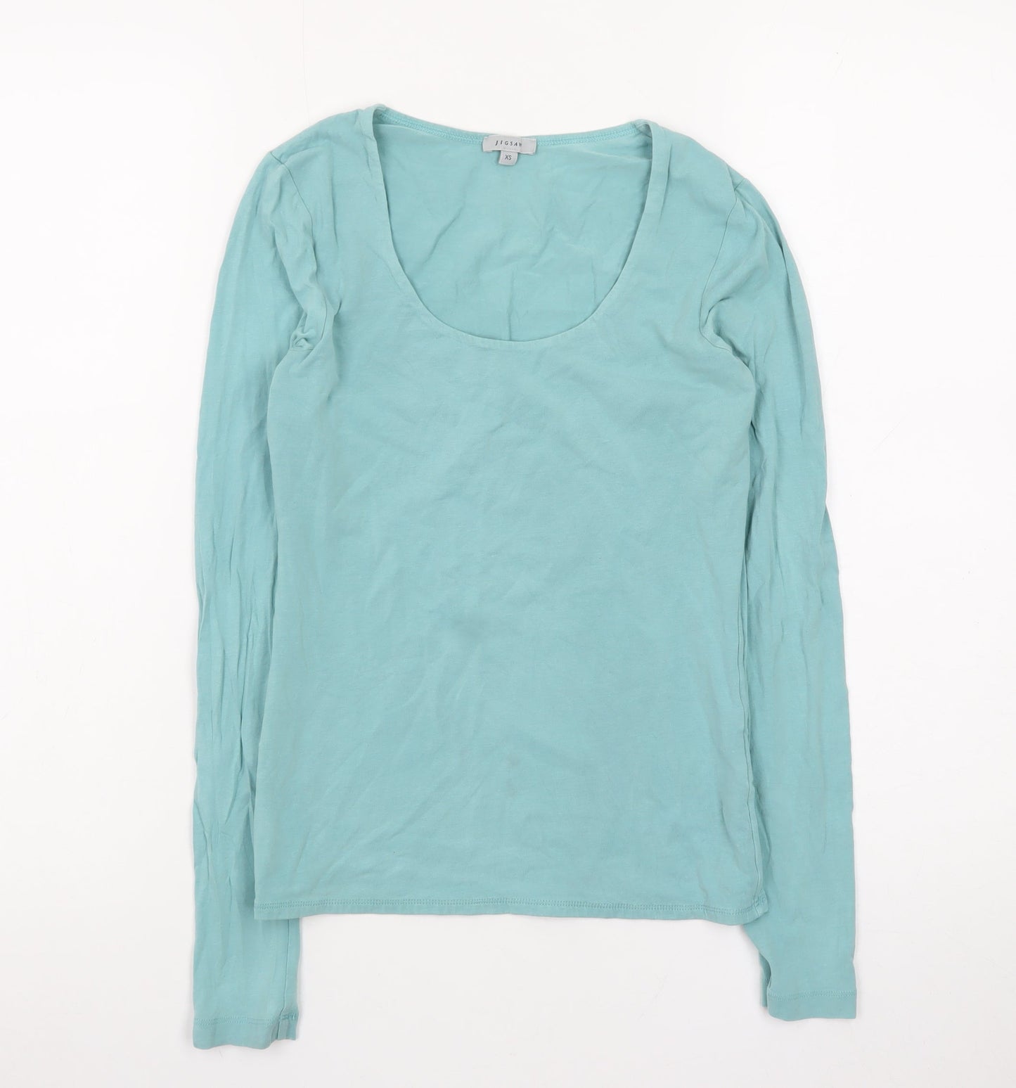 Jigsaw Women's Blue XS Long Sleeve Cotton Basic Top