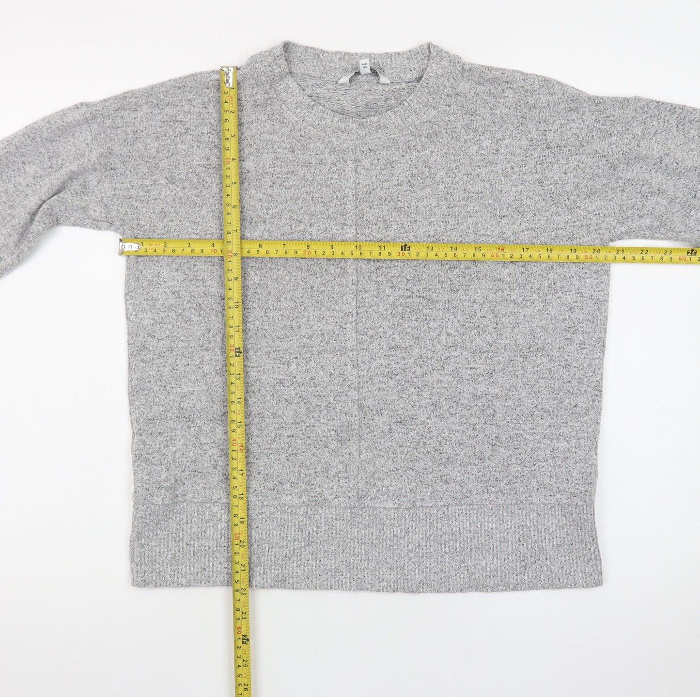 Next Women’s Grey Knit Long Sleeve Crew Neck Basic Top Size 14P